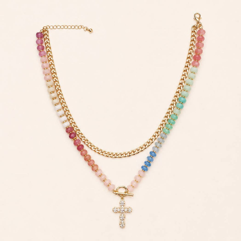 Multi Layer Pendant Resin Beaded Necklaces | 40NK9753