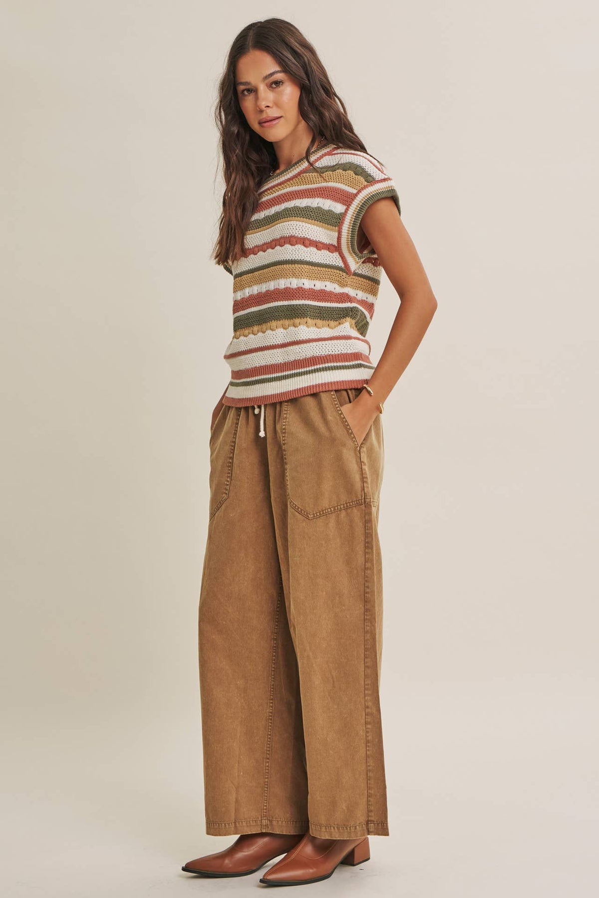 SEASONLESS TRANSITIONAL TEXTURED STRIPE SWEATER VEST