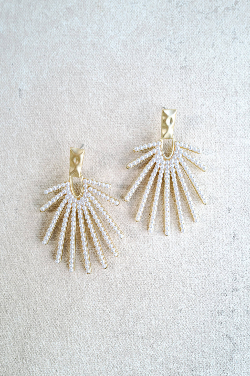 Pearl Sunburst Statement Drop Earrings