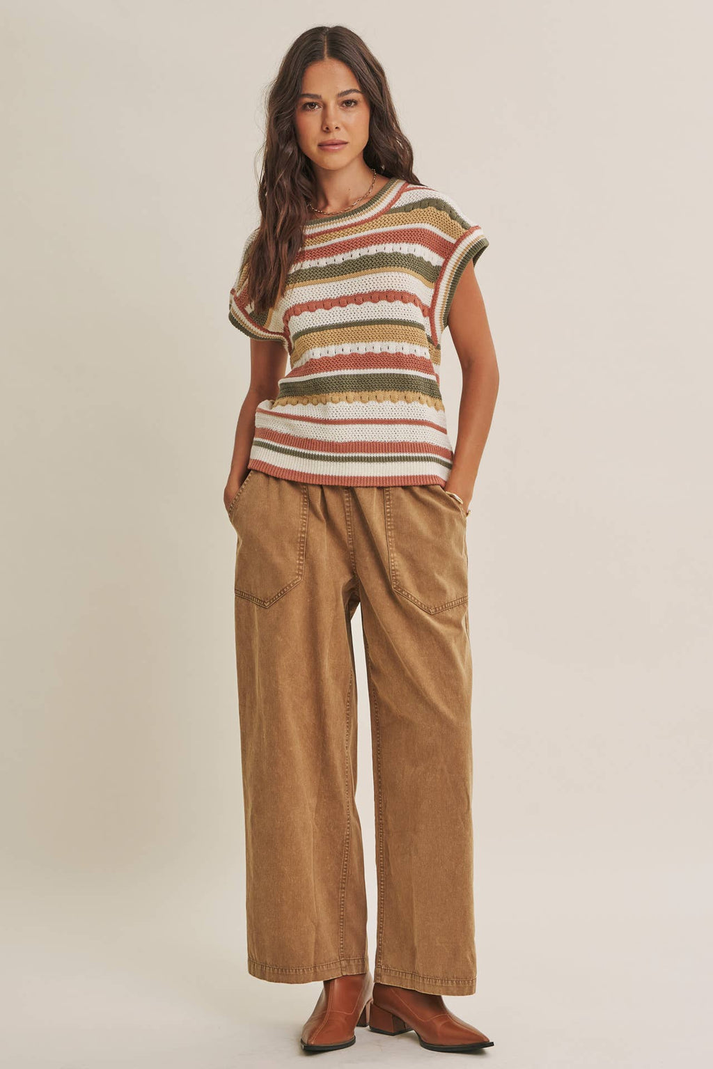 SEASONLESS TRANSITIONAL TEXTURED STRIPE SWEATER VEST