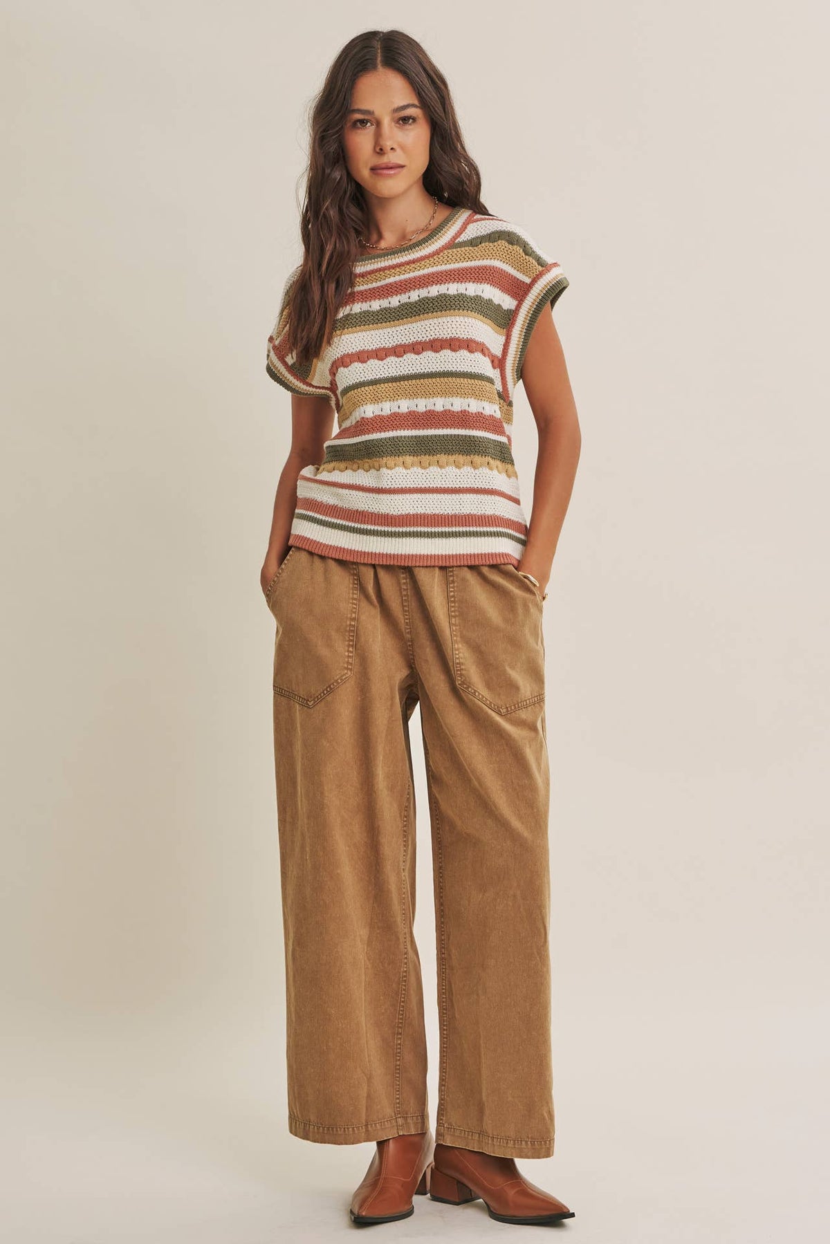 SEASONLESS TRANSITIONAL TEXTURED STRIPE SWEATER VEST