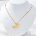 Gold-Tone Dachshund Dog Pendant Necklace | 80N93008