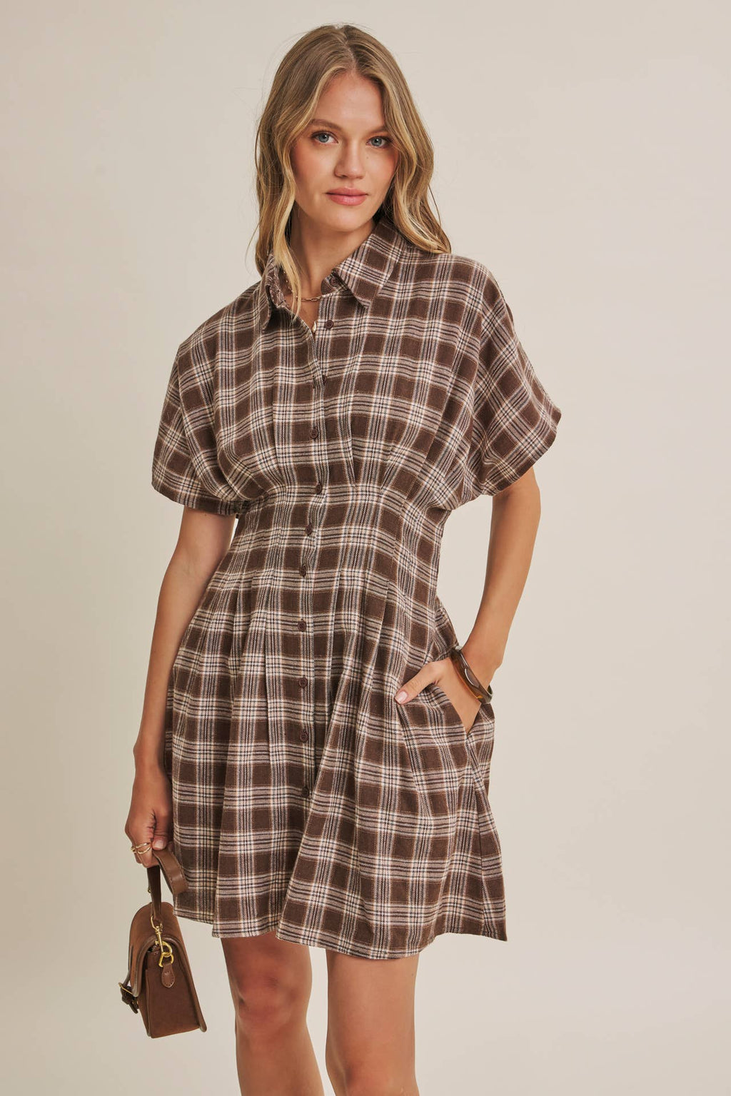 Pecan Grove Plaid Mini Dress 🤎