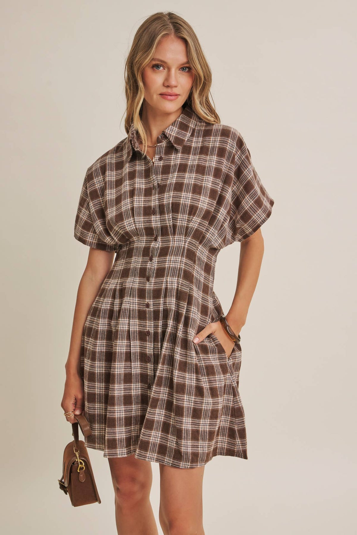 Pecan Grove Plaid Mini Dress 🤎