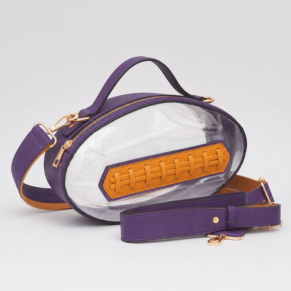 Football Shaped Transparent Crossbody Bag