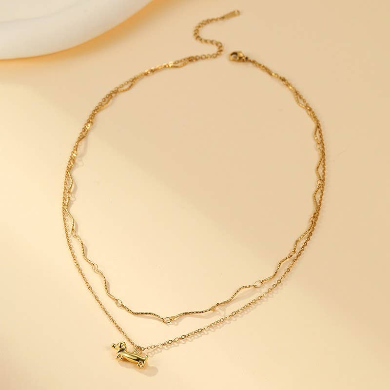 18K STAINLESS STEEL TARNISH FREE DOG NECKLACE | 40NK9696