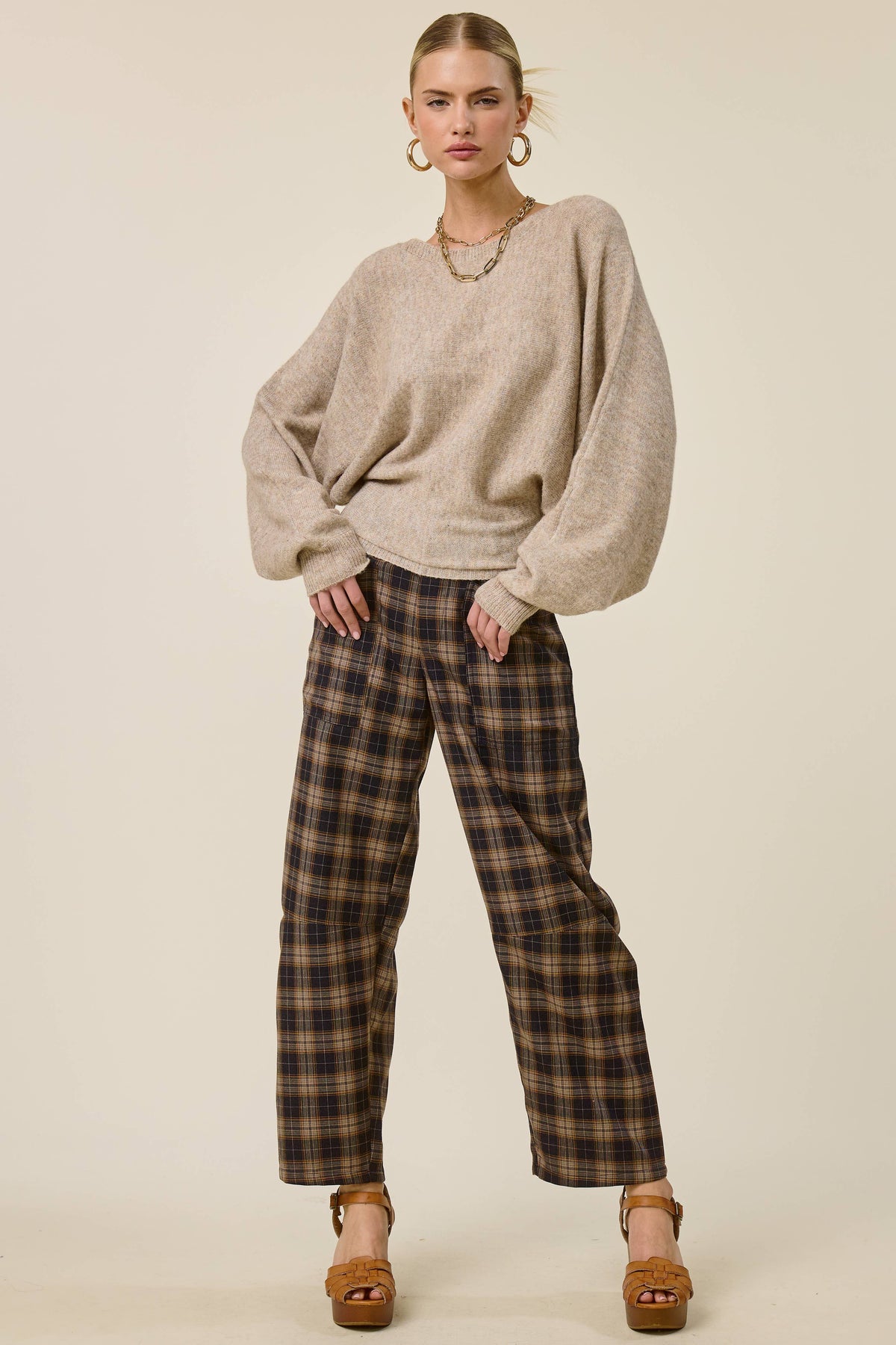 Slouchy Dolman Sleeve Knit Sweater