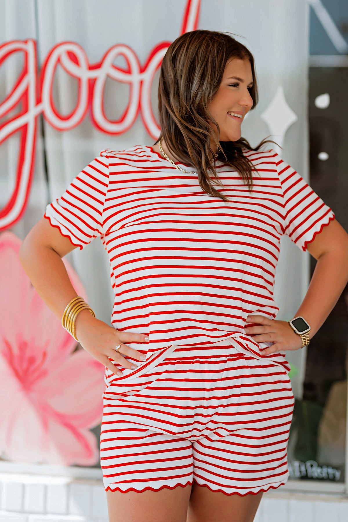 Sweet Sally Stripe Scallop Set