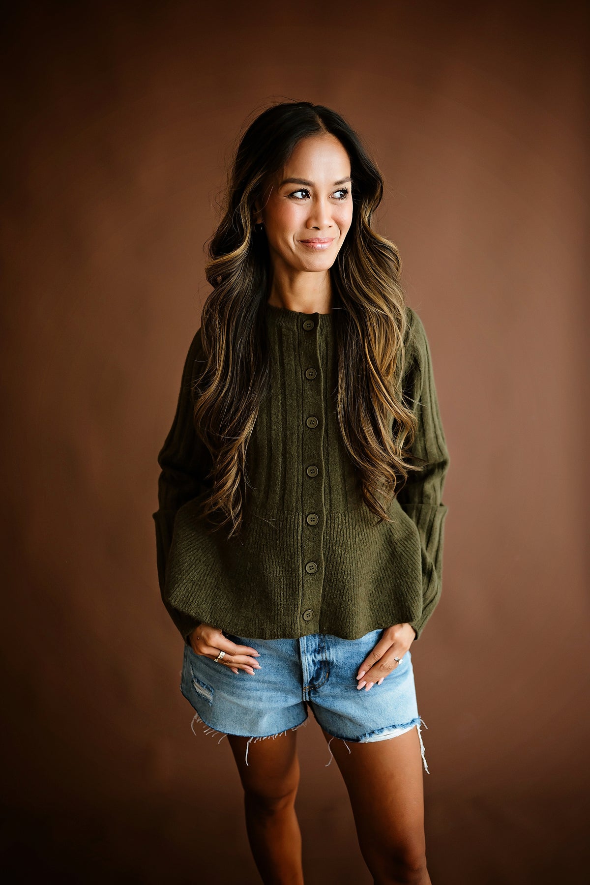 Olive Grove Button-Front Cardigan 🫒🤎