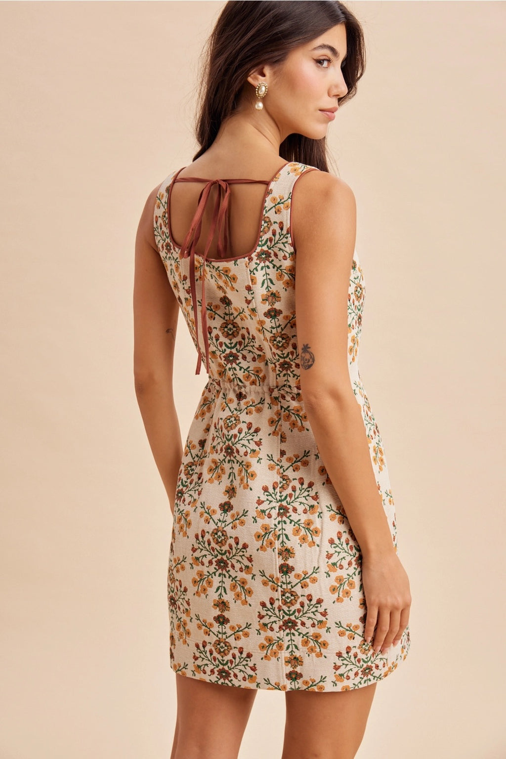 The Marigold Muse Tapestry Mini Dress ✨