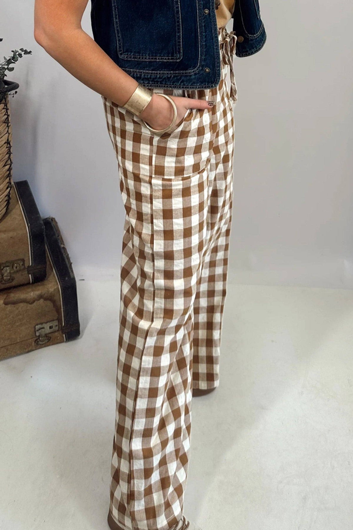 Pecan Picnic Gingham Pants