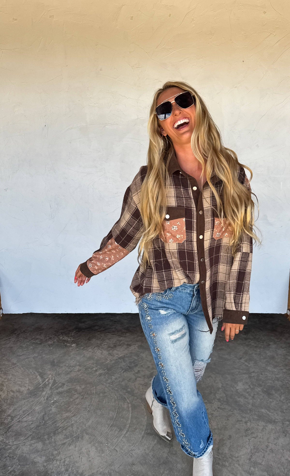 SCARLETT PLAID SHACKET
