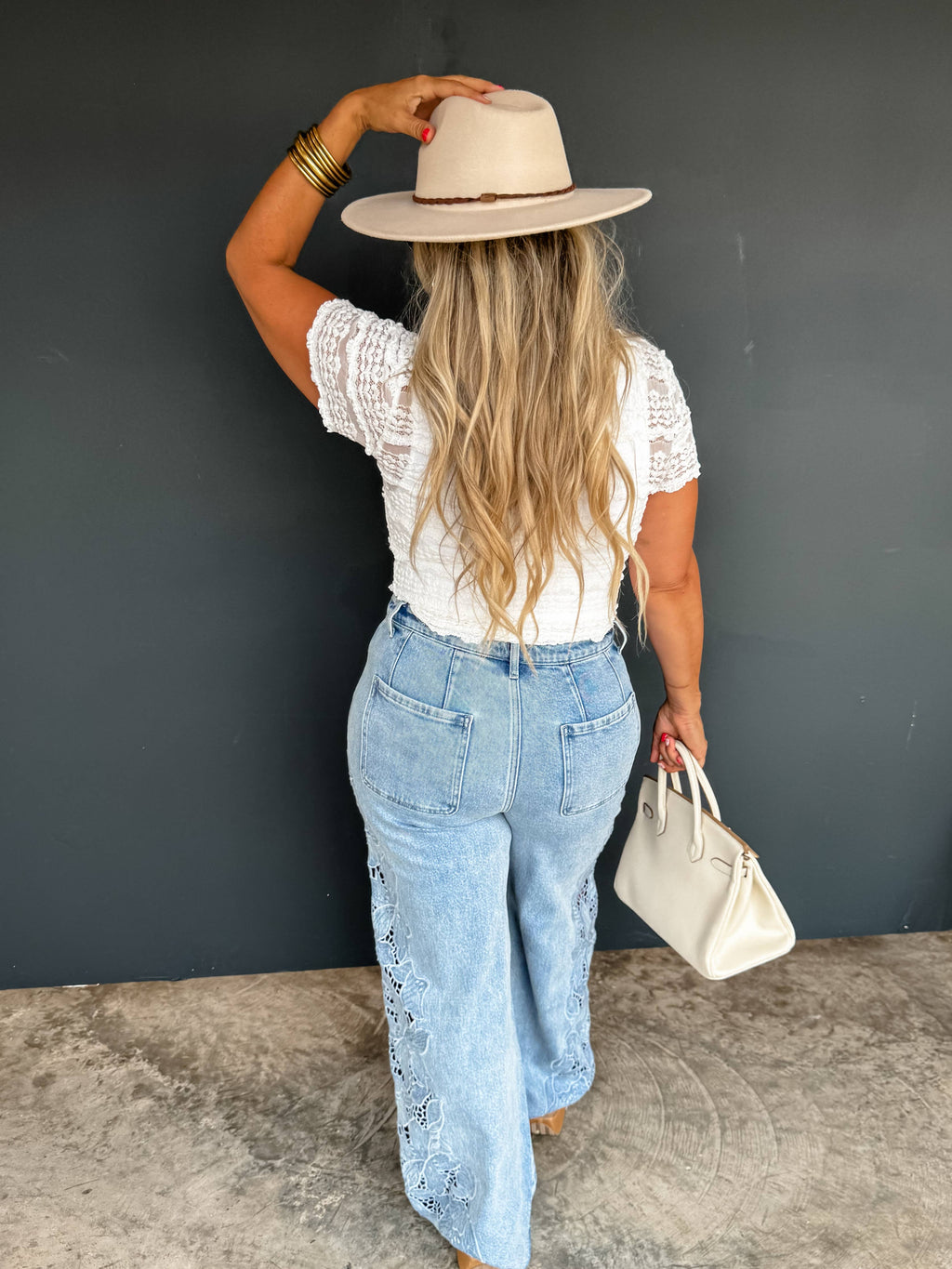 FLORAL CHARM WIDE LEG JEAN