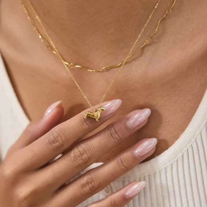 18K STAINLESS STEEL TARNISH FREE DOG NECKLACE | 40NK9696