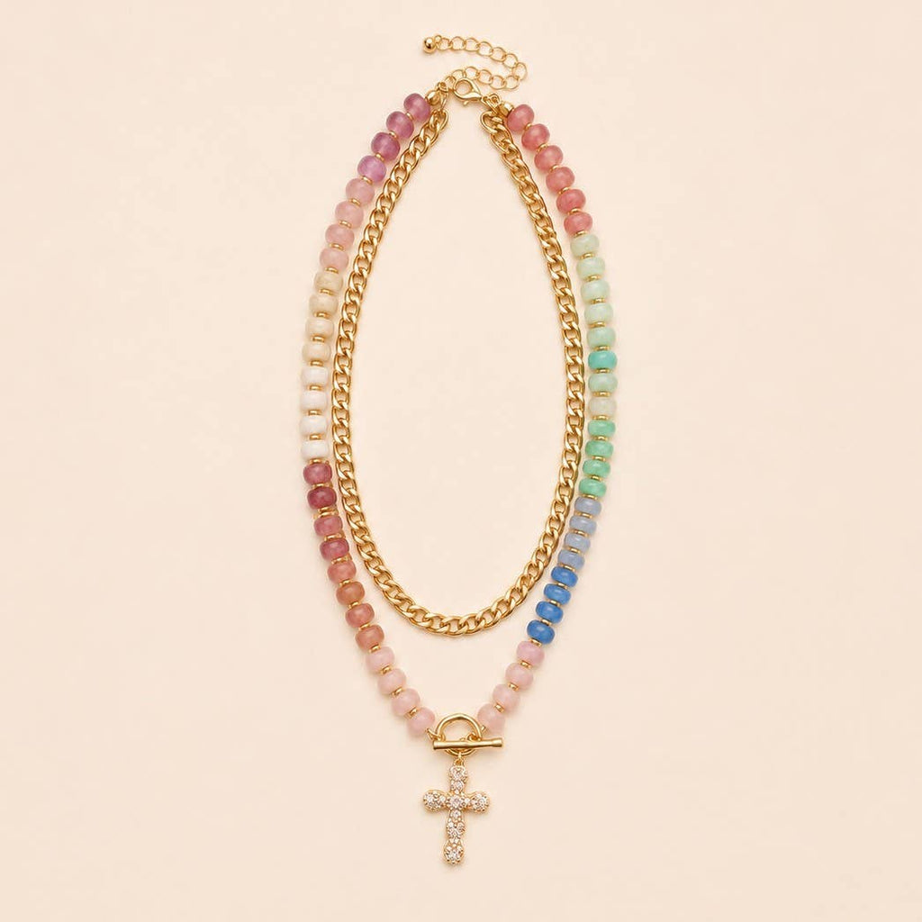 Multi Layer Pendant Resin Beaded Necklaces | 40NK9753