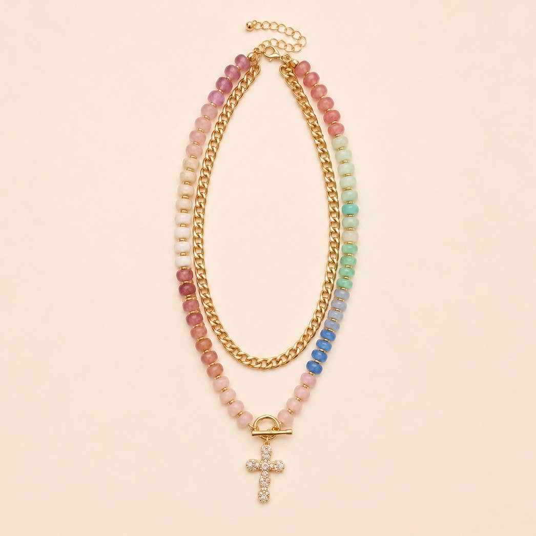 Multi Layer Pendant Resin Beaded Necklaces | 40NK9753