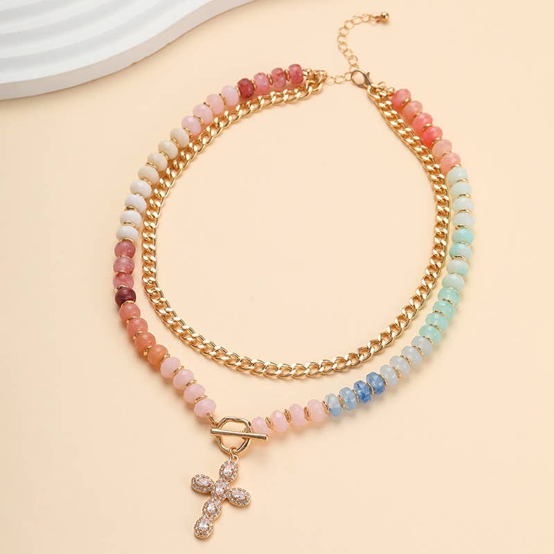 Multi Layer Pendant Resin Beaded Necklaces | 40NK9753