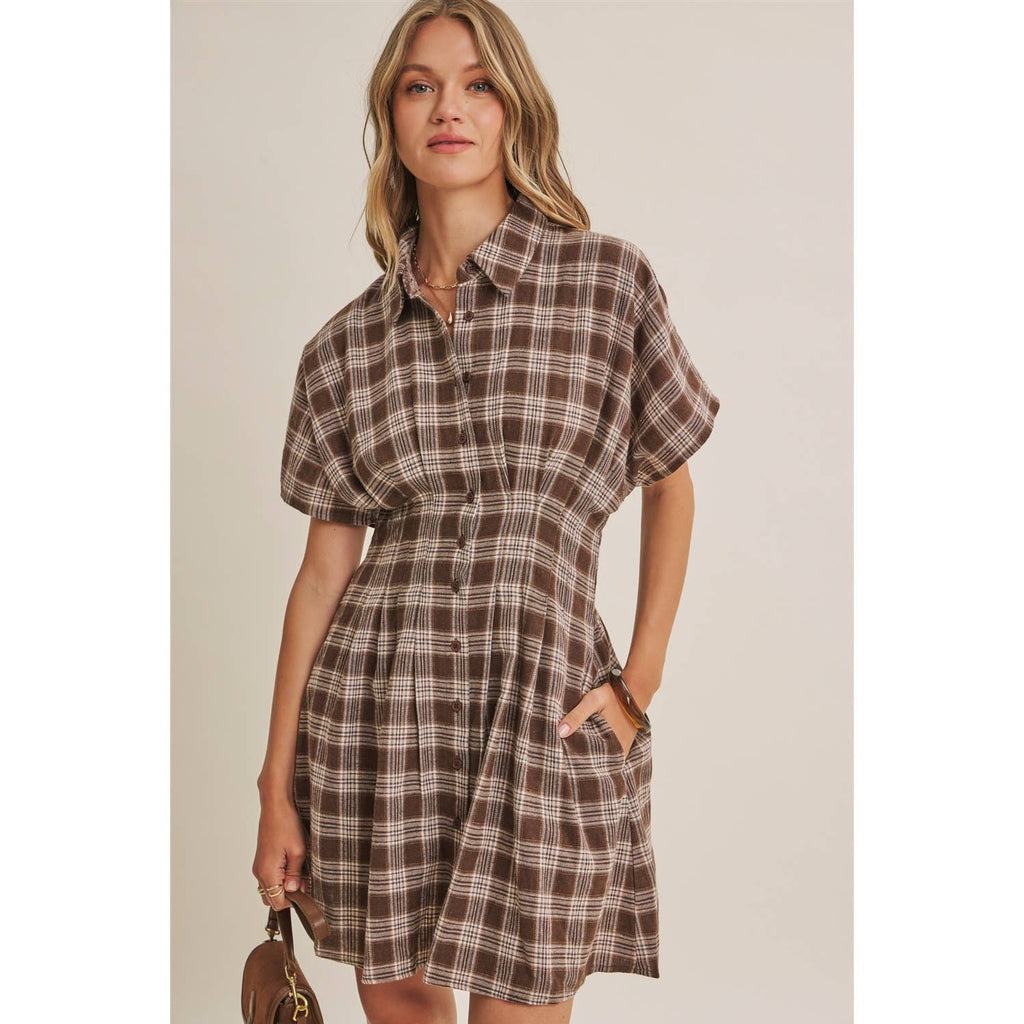 Pecan Grove Plaid Mini Dress 🤎