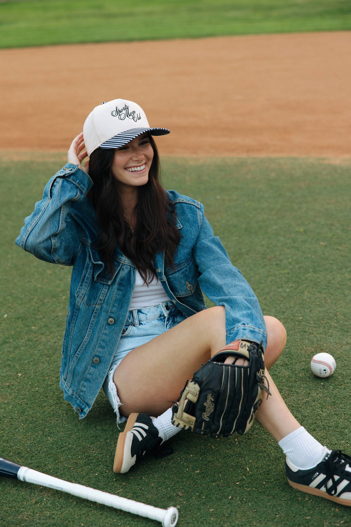 Sports Mom Club Black Striped Hat