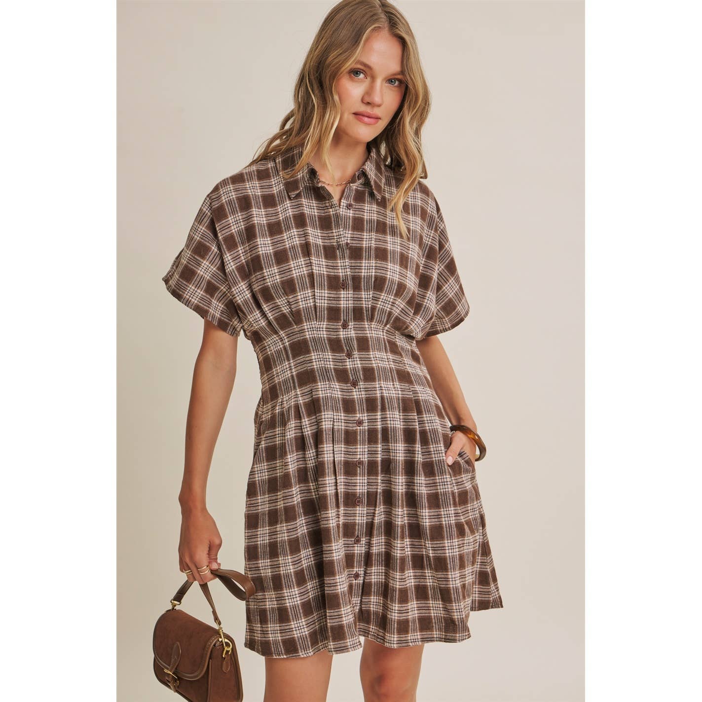 Pecan Grove Plaid Mini Dress 🤎