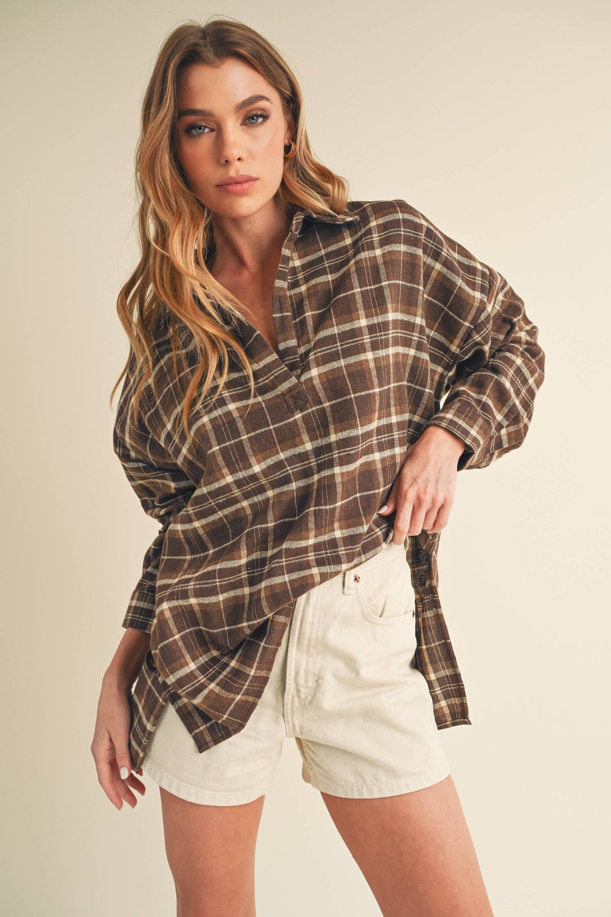 Espresso Run Plaid Top 🤎