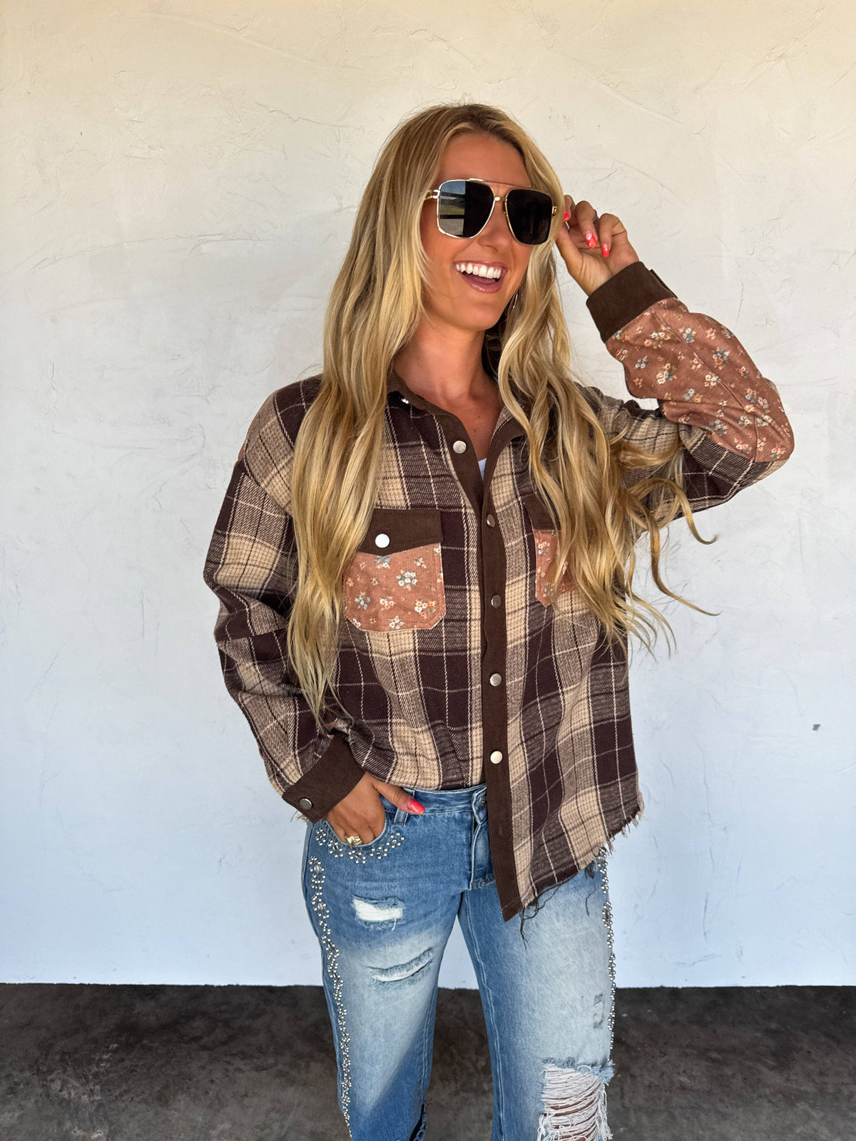 SCARLETT PLAID SHACKET