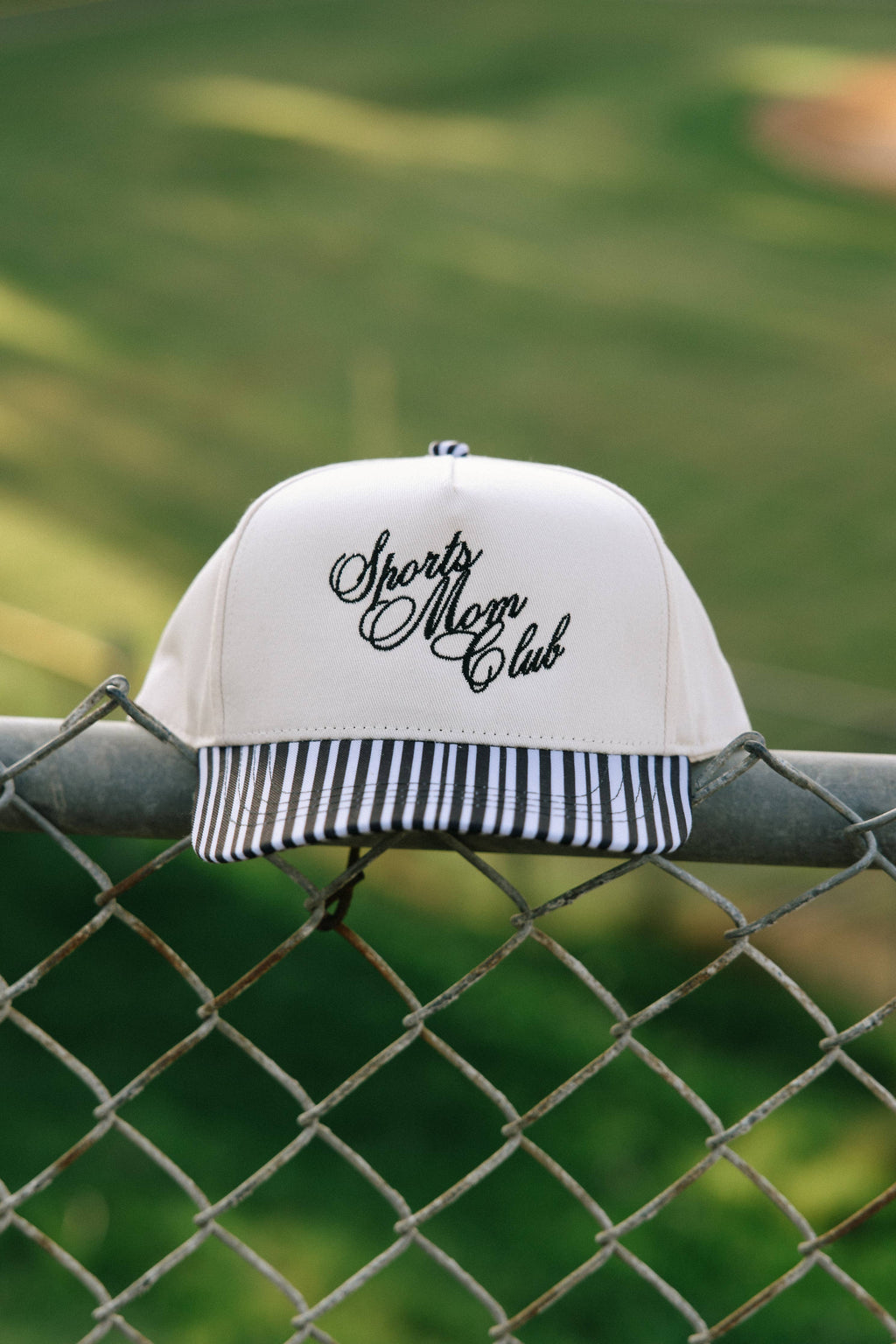 Sports Mom Club Black Striped Hat