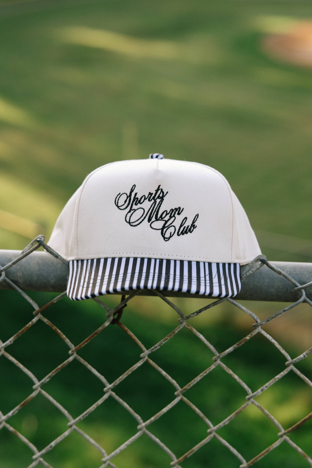 Sports Mom Club Black Striped Hat