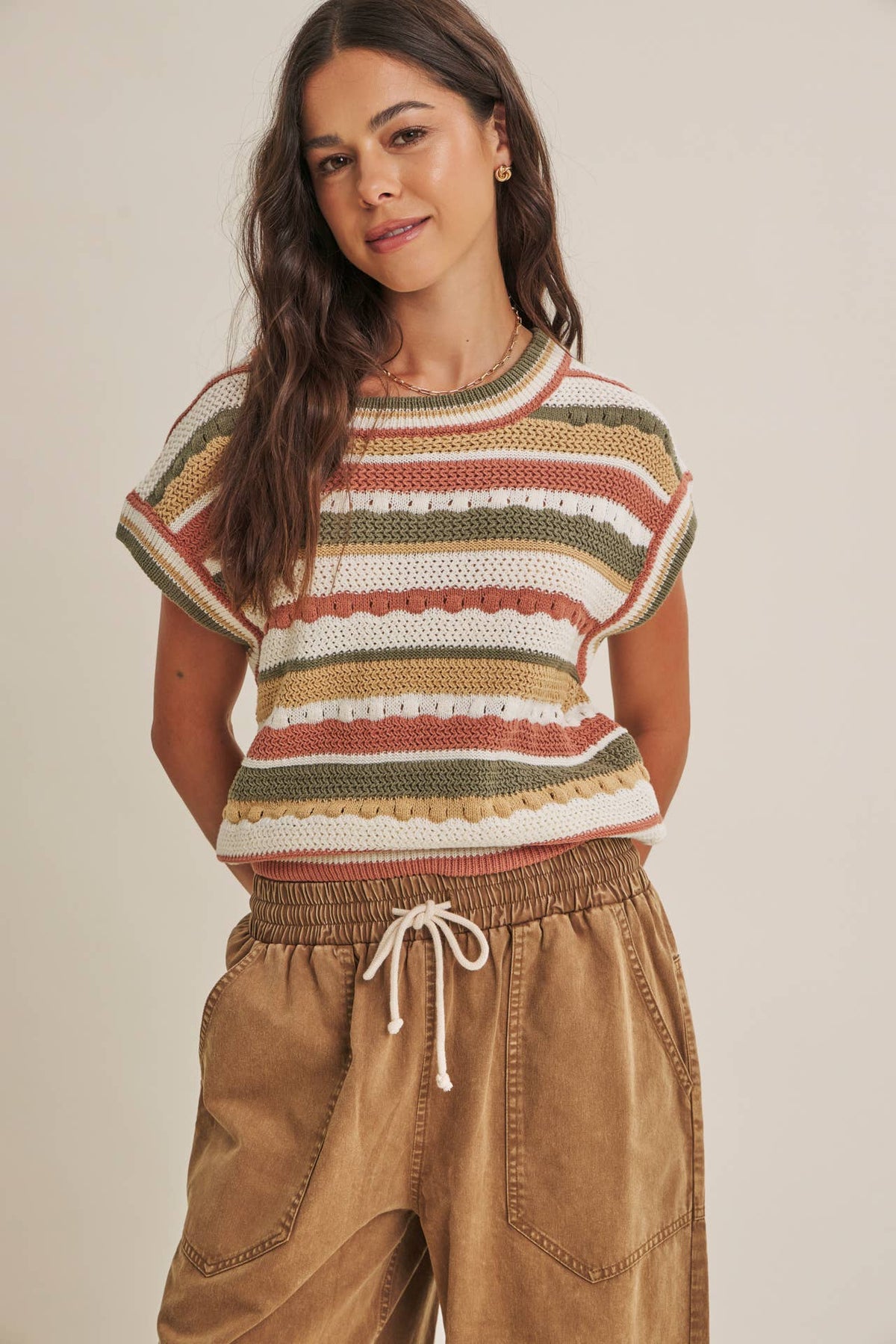 SEASONLESS TRANSITIONAL TEXTURED STRIPE SWEATER VEST