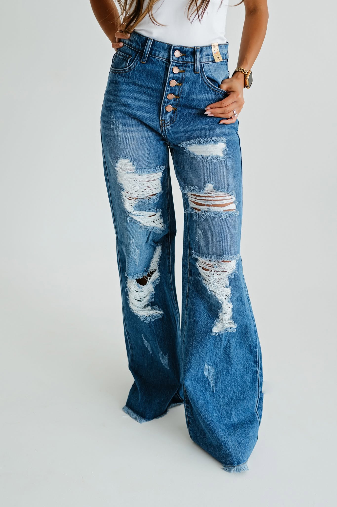 Distressed Wide Leg (Kari Jo's Favorite Jeans) SIZE up