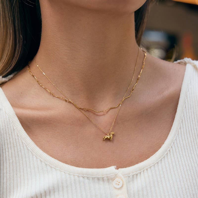 18K STAINLESS STEEL TARNISH FREE DOG NECKLACE | 40NK9696
