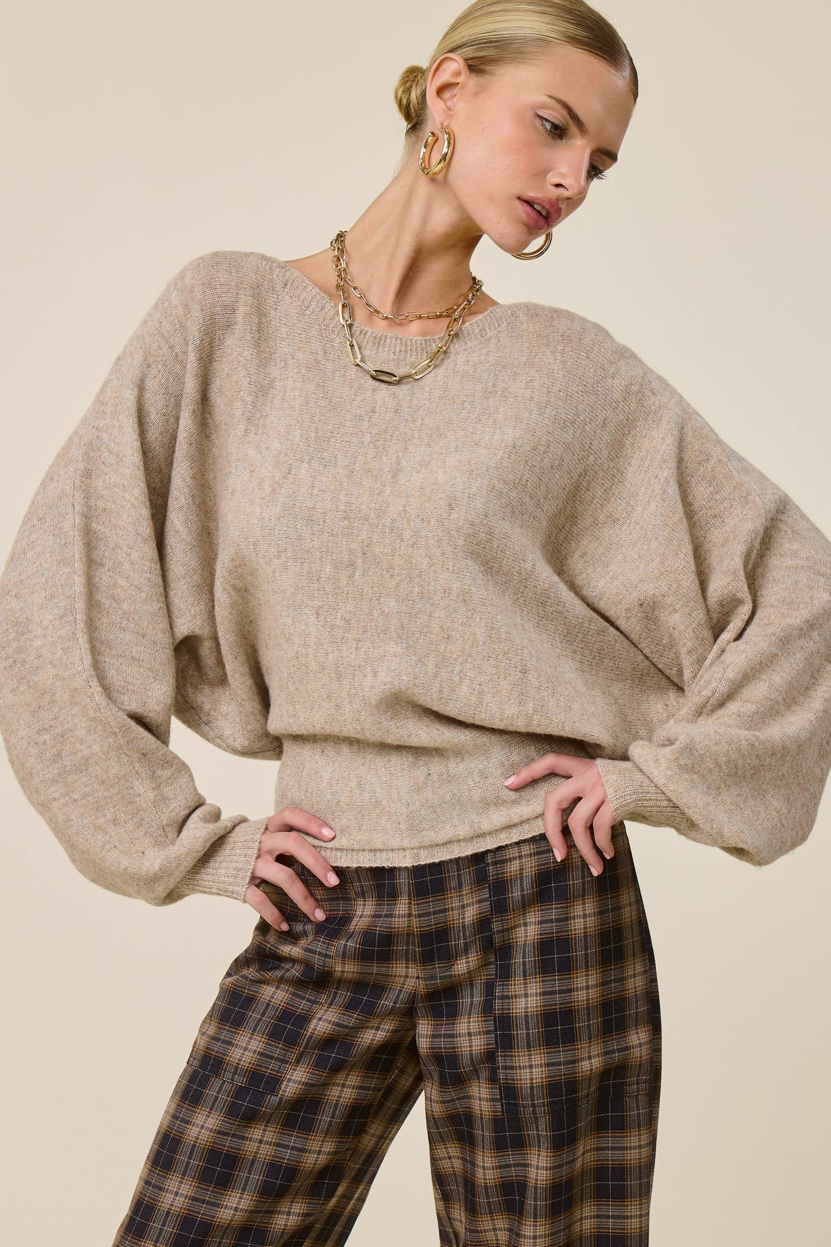 Slouchy Dolman Sleeve Knit Sweater