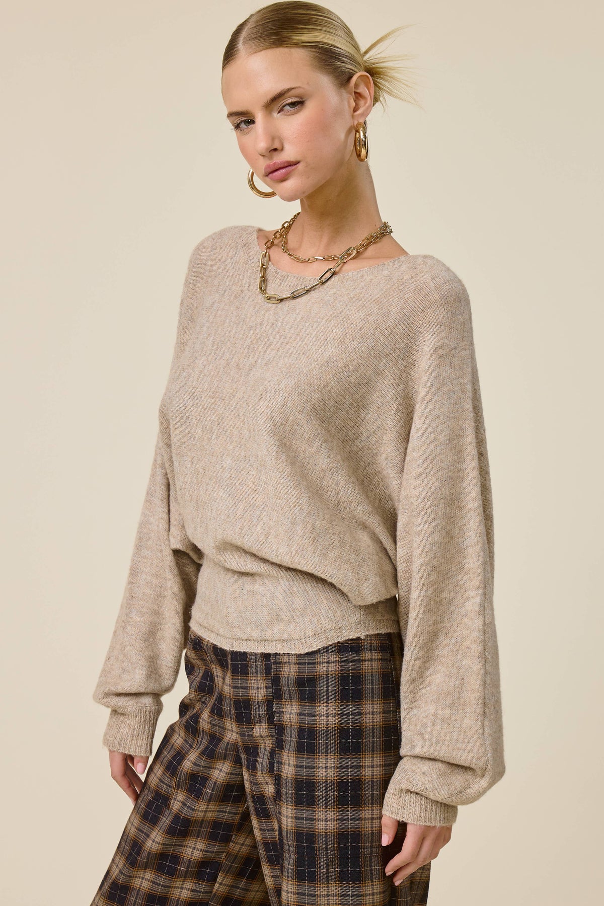 Slouchy Dolman Sleeve Knit Sweater