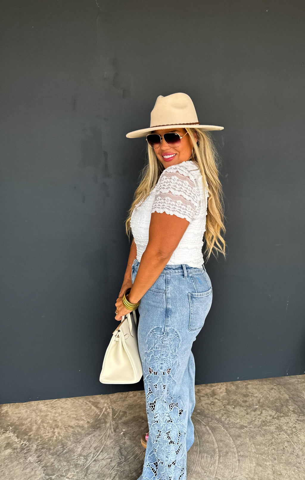 FLORAL CHARM WIDE LEG JEAN