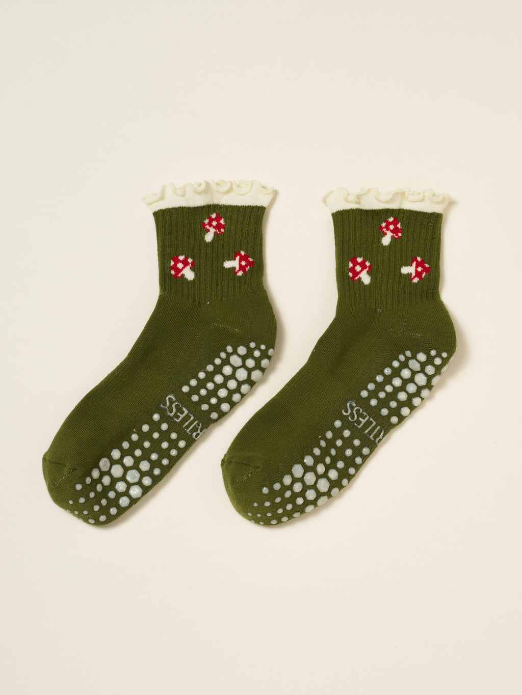 🍄 Mushroom Ruffle Grip Sock, Pilates Socks