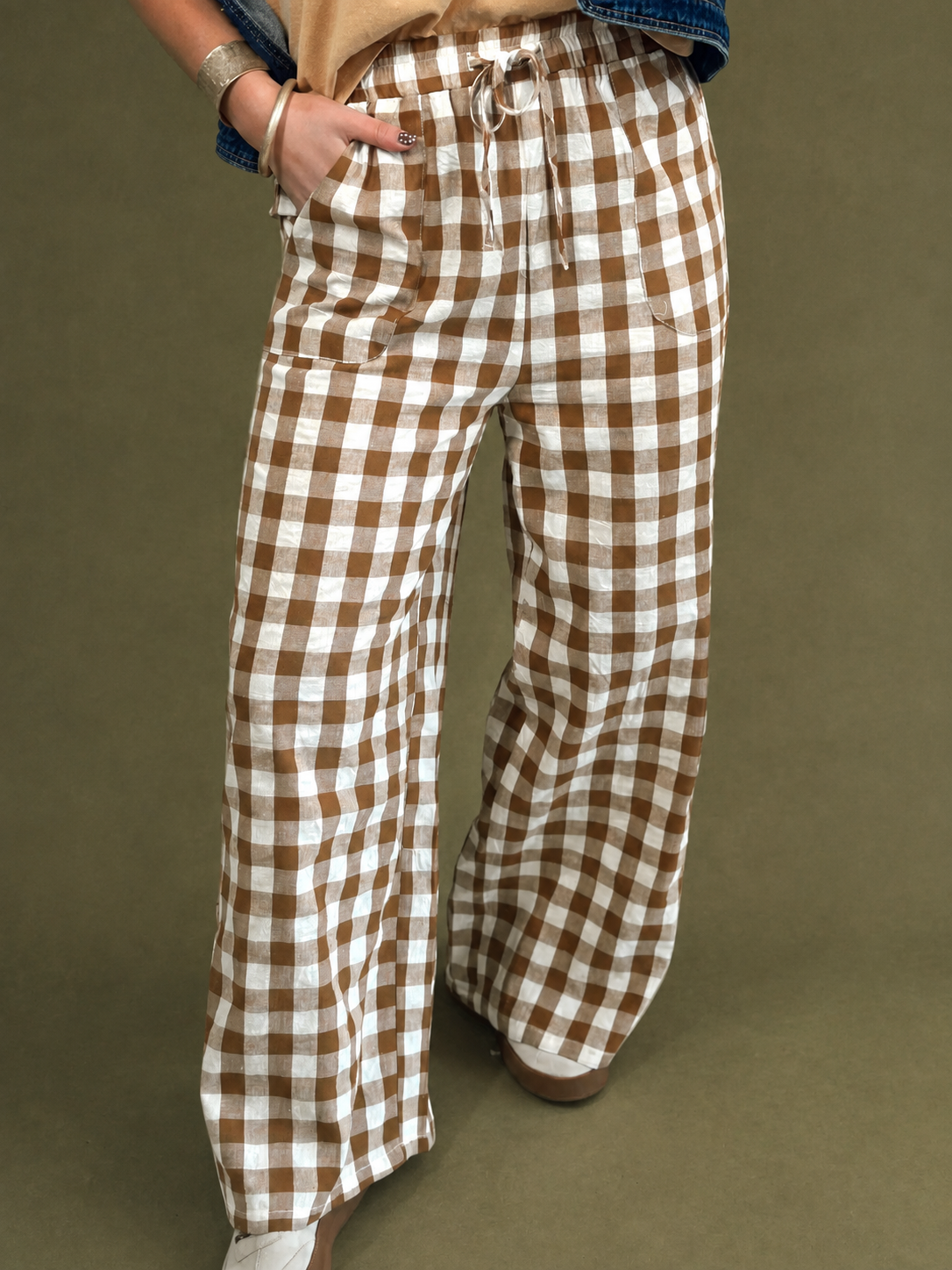 Pecan Picnic Gingham Pants