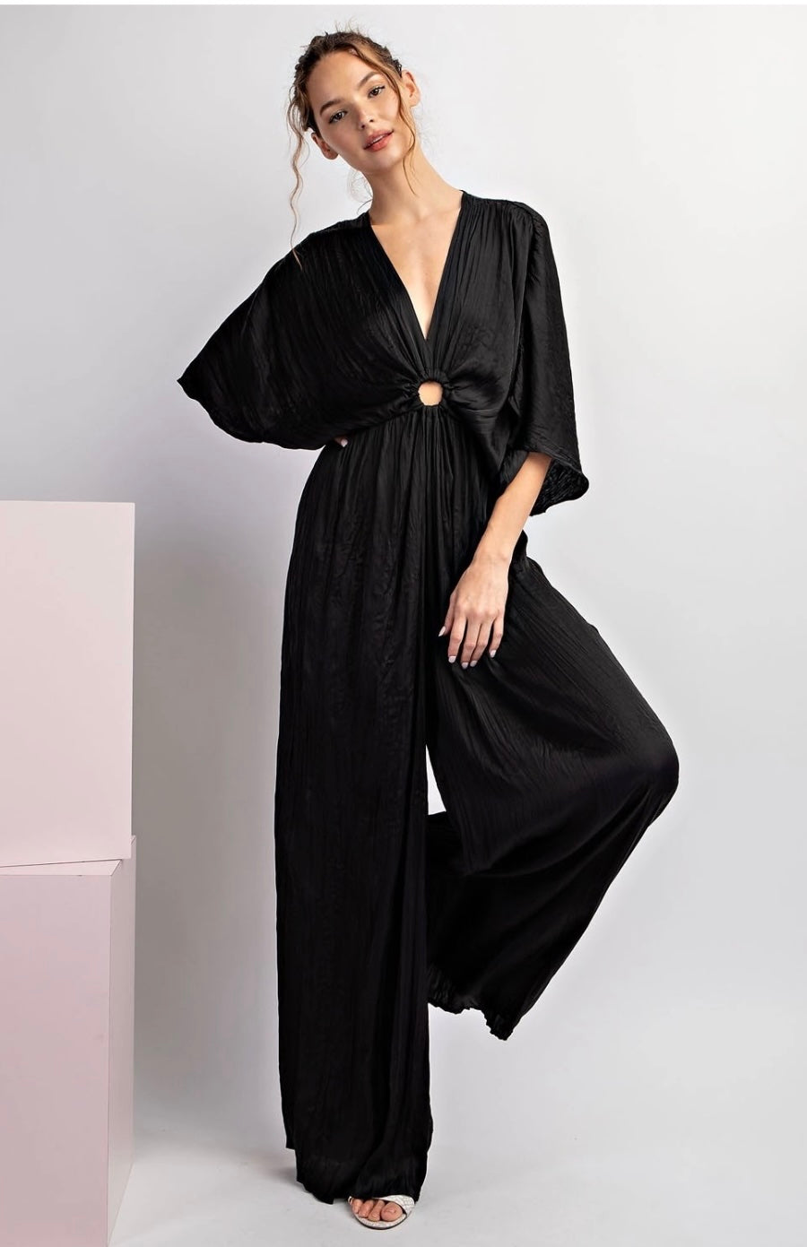 The Blackout Satin Keyhole Jumpsuit
