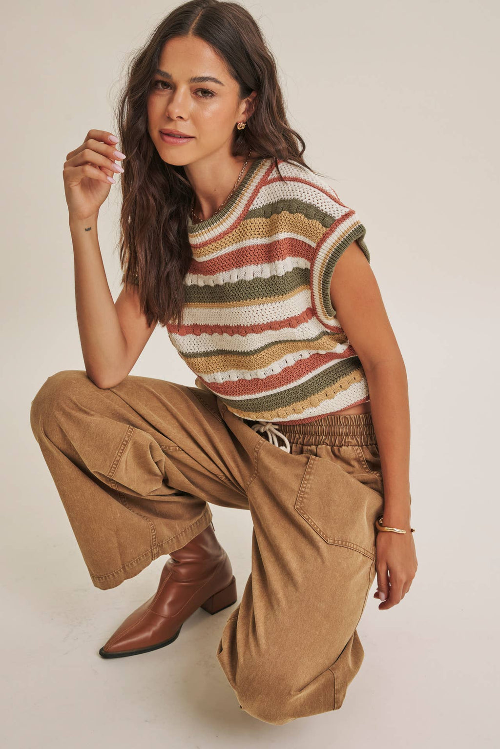 SEASONLESS TRANSITIONAL TEXTURED STRIPE SWEATER VEST