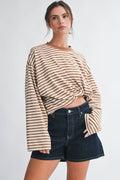 Easy Does It Oversized Stripe Top 🤎