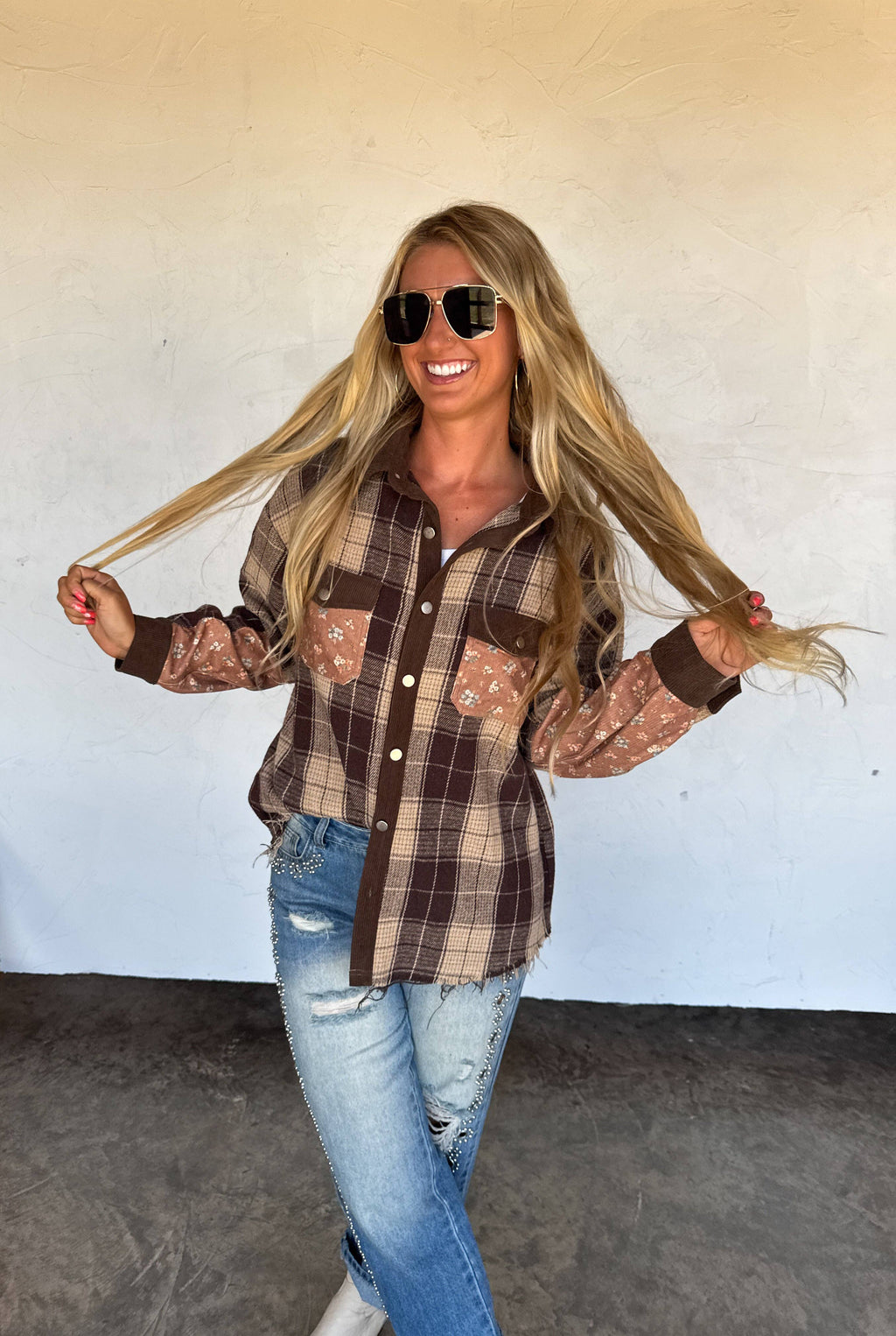 SCARLETT PLAID SHACKET
