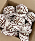Led By Grace Cream & Brown Polka Dot Patch Hat