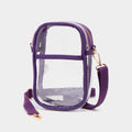 Solid Faux Leather Transparent Rectangle Crossbody Bag
