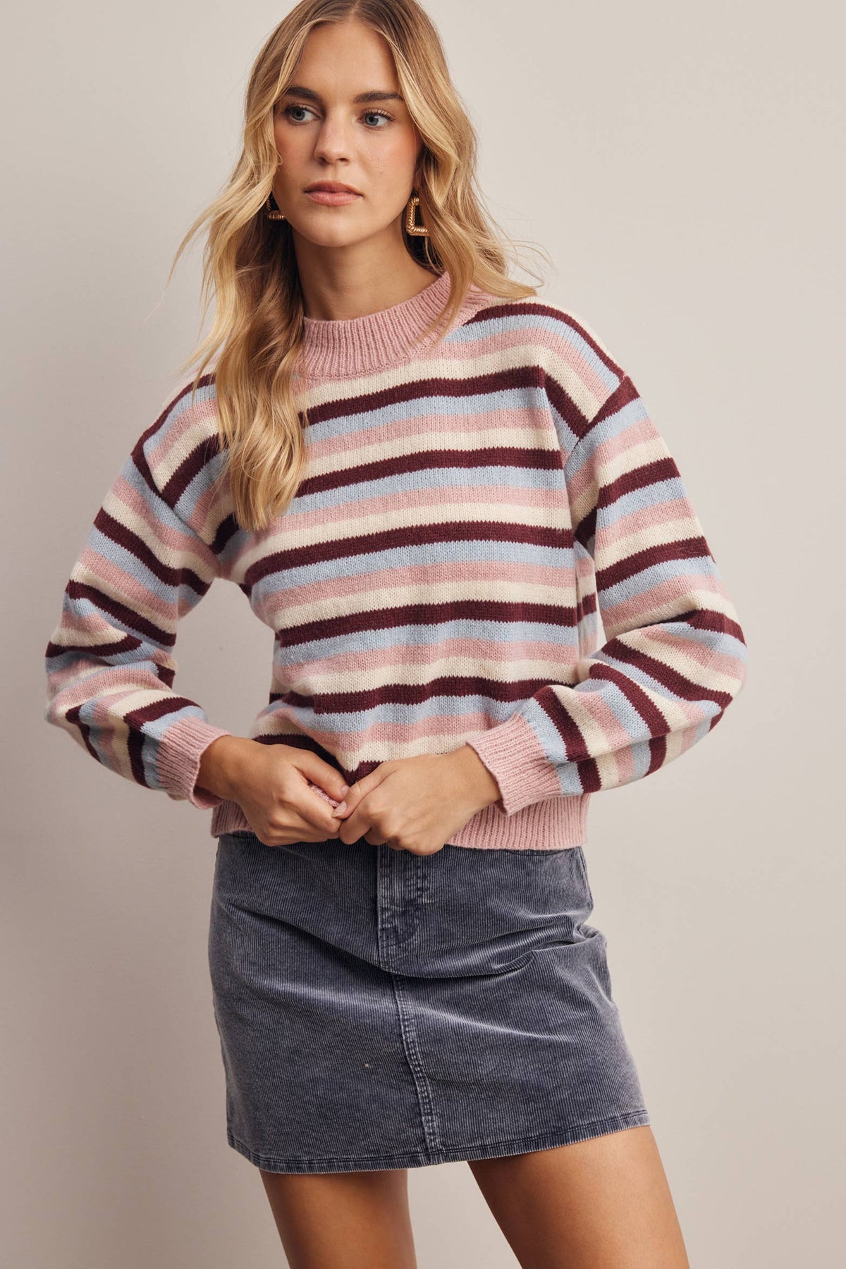 Multi Stripe Knit Sweater