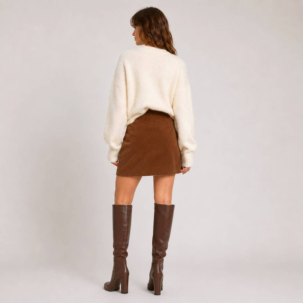 Celeste Embroidered Corduroy Skirt