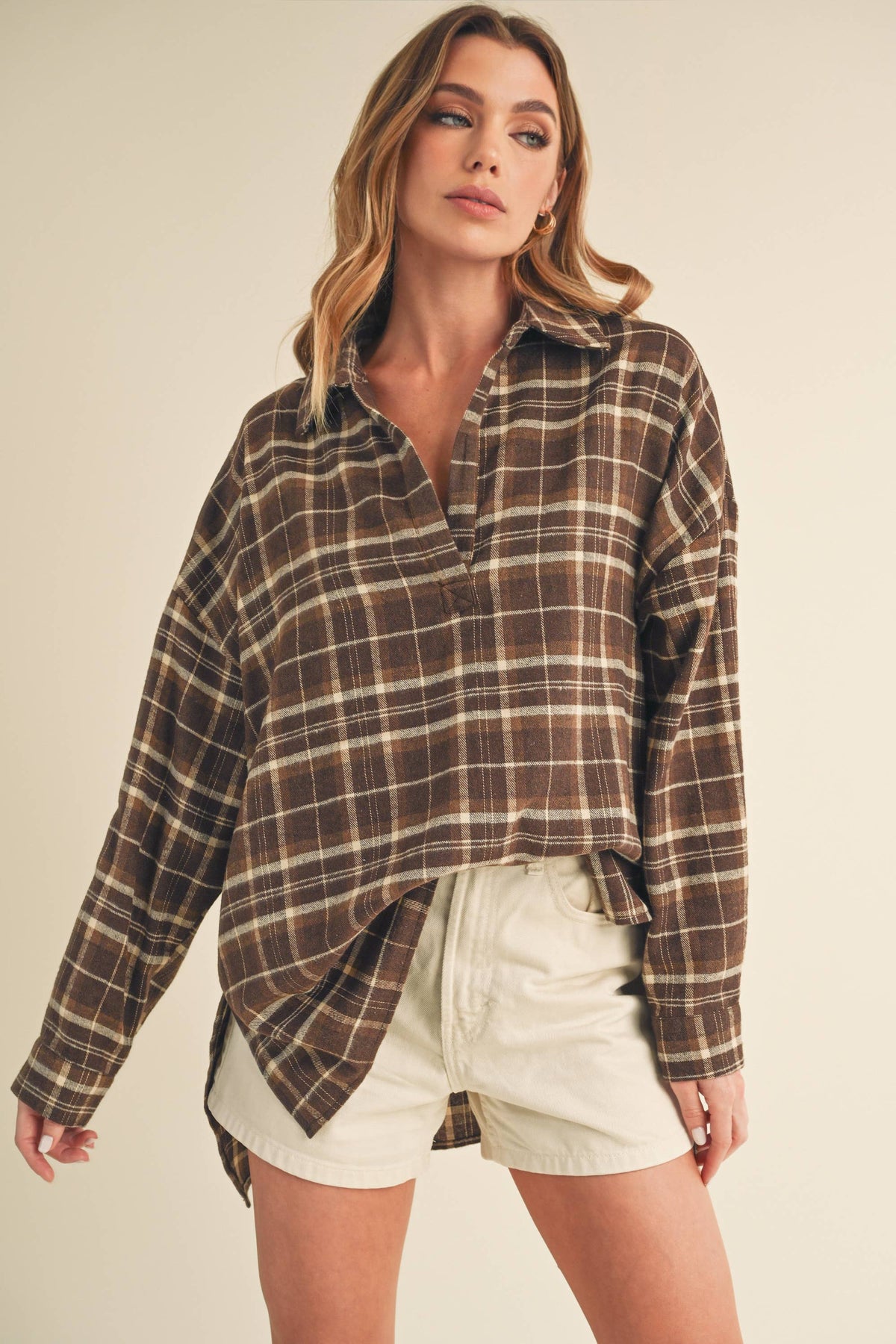 Espresso Run Plaid Top 🤎