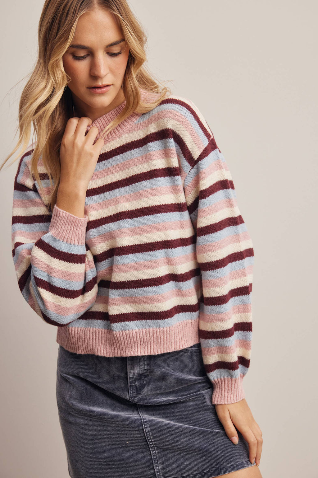 Multi Stripe Knit Sweater