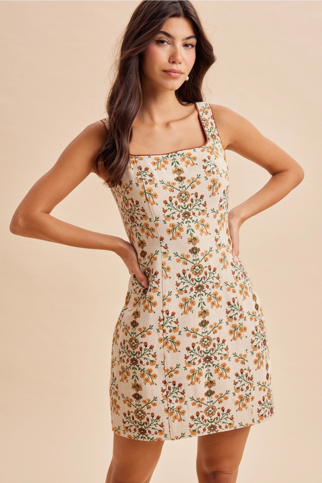 The Marigold Muse Tapestry Mini Dress ✨