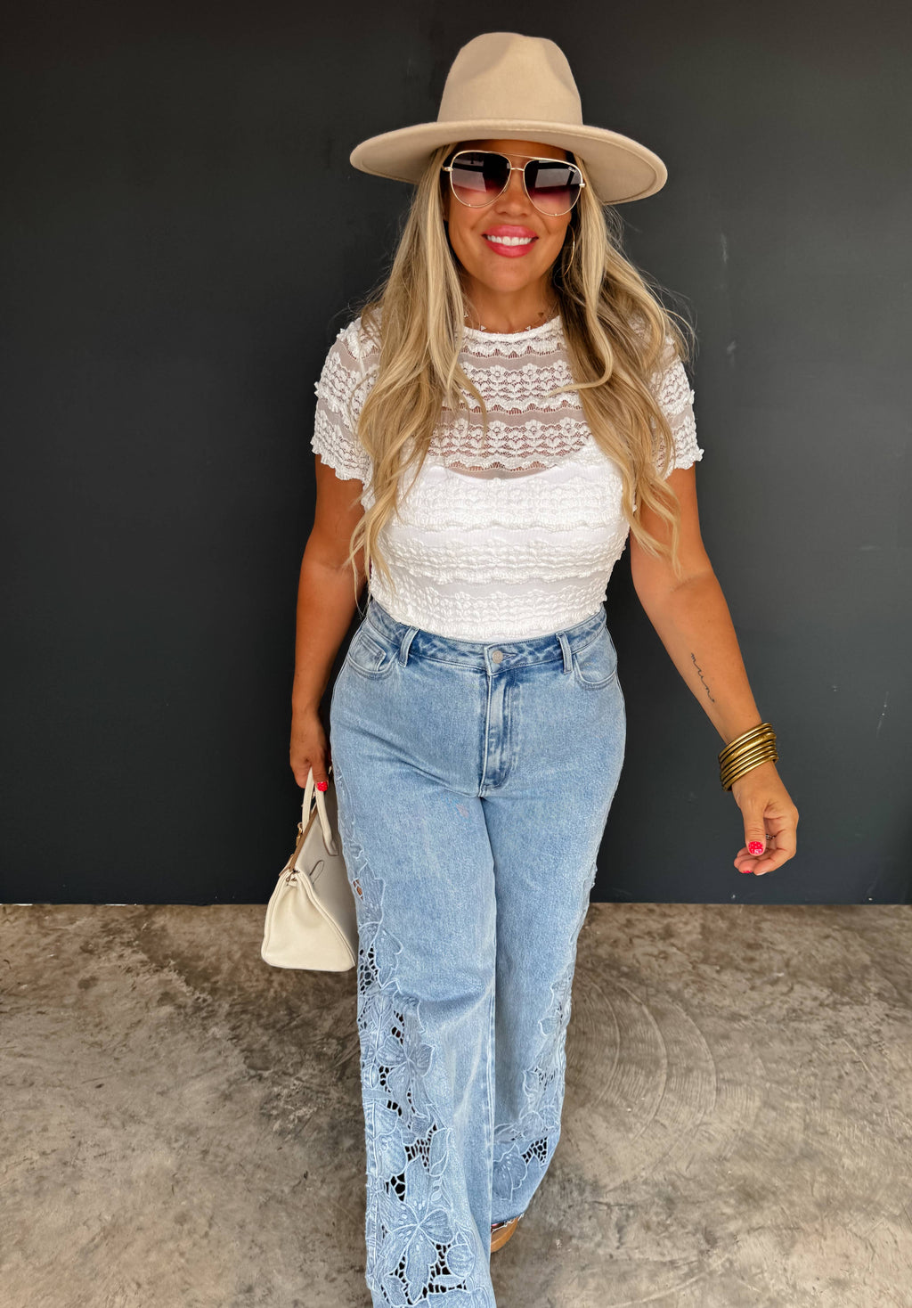FLORAL CHARM WIDE LEG JEAN
