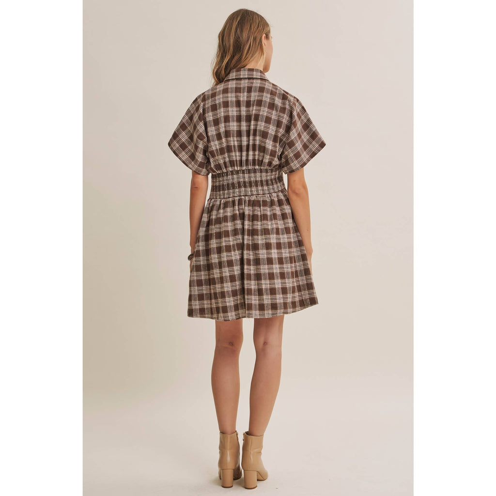 Pecan Grove Plaid Mini Dress 🤎