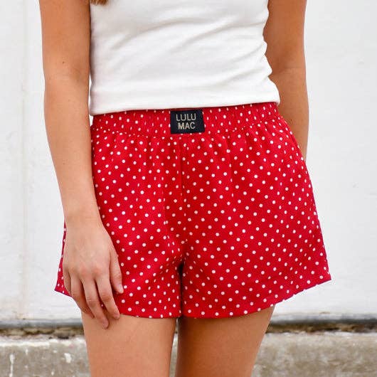 RED MINI POLKA DOT BOXER -  Lulu Mac